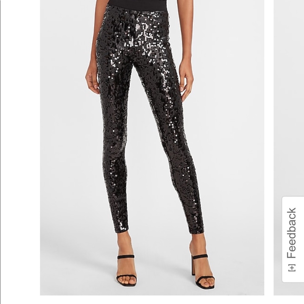 Express High Rise Sequin Leggings - worn once!